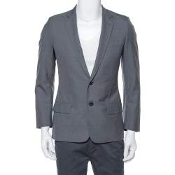 Dior Grey Wool Two Button Coat Jacket S