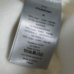 Dior White Jacquard Cotton Logo Motif Oversized Hoodie Sweatshirt M