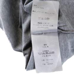 Pre Owned Dior Grey Printed Cotton V Neck T-Shirt L