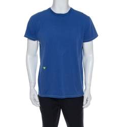 Dior Blue Cotton Crewneck T Shirt L