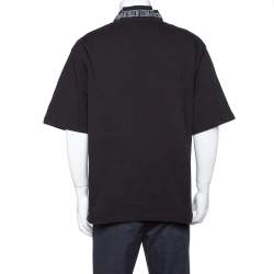 Pre Owned Dior Black Cotton Logo Embroidered Bee Patch Detail T Shirt XXL