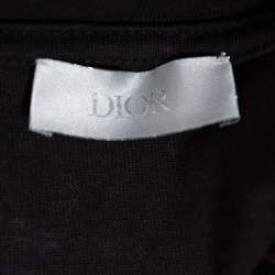 Pre Owned Dior Black Cotton Logo Embroidered Bee Patch Detail T Shirt XXL