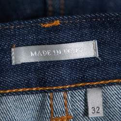 Dior Homme Navy Blue Denim Oblique Print Detail Slim Fit Jeans M