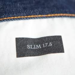 Dior Homme Navy Blue Denim Oblique Print Detail Slim Fit Jeans M