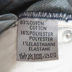 Dior Homme Navy Blue Denim Oblique Print Detail Slim Fit Jeans M