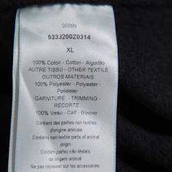 Pre Owned Dior Homme Black Cotton & Synthetic Paneled Hoodie XL