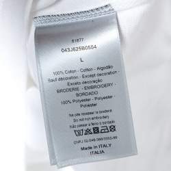 Pre Owned Dior White Jersey Logo Embroidered Judy Blame T-Shirt L
