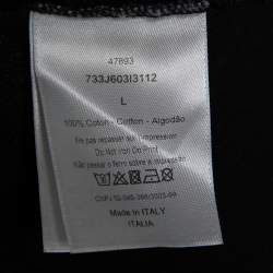 مملوكة مسبقًا Dior Homme Black Cotton Graphic Print Crewneck T-Shirt L