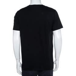 مملوكة مسبقًا Dior Homme Black Cotton Graphic Print Crewneck T-Shirt L