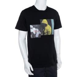 مملوكة مسبقًا Dior Homme Black Cotton Graphic Print Crewneck T-Shirt L