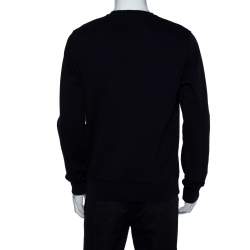 Pre Owned Dior x KAWS Navy Blue Knit Logo Crewneck Sweatshirt M
