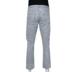 Dior Light Grey Denim Straight Leg Jeans M