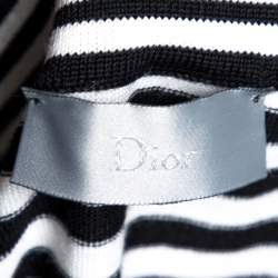 Pre Owned تي شيرت بولو ديور صوف مونوكرومي مخطط مقاس متوسط - ميديوم