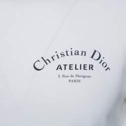 مملوكة مسبقًا Dior Homme White Logo Printed Cotton Crewneck T-Shirt S