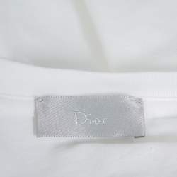 مملوكة مسبقًا Dior Homme White Logo Printed Cotton Crewneck T-Shirt S