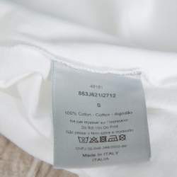 مملوكة مسبقًا Dior Homme White Logo Printed Cotton Crewneck T-Shirt S