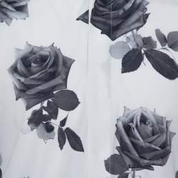 Dior Homme White Rose Printed Cotton Button Front Shirt M