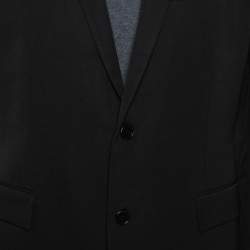 Dior Homme Black Wool Embellished Button Front Blazer XL