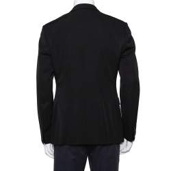 Dior Homme Black Wool Embellished Button Front Blazer XL