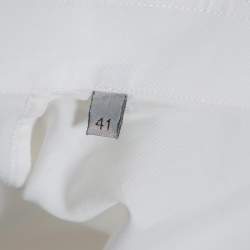 Pre Owned Dior White Red and Black Logo Print Cotton Short Sleeve Shirt L