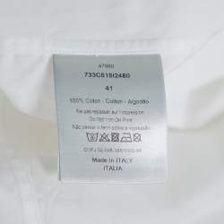 Pre Owned Dior White Red and Black Logo Print Cotton Short Sleeve Shirt L
