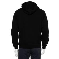 Dior Homme Black Cotton Logo Detail Hooded Oversized Sweatshirt XS
