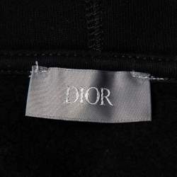 Dior Homme Black Cotton Logo Detail Hooded Oversized Sweatshirt XS