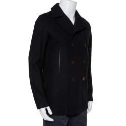 Dior Homme Black Wool Double Breasted Short Coat M