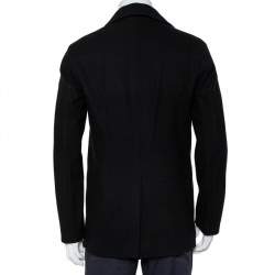 Dior Homme Black Wool Double Breasted Short Coat M