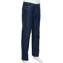 Pre Owned Dior Homme Navy Blue Denim Straight Leg Jeans L