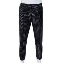 Dior Homme Black Polka Dot Jacquard Joggers M
