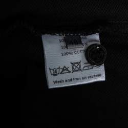 Pre Owned Dior Grey Bee Embroidered Cotton Pique Polo T-Shirt M