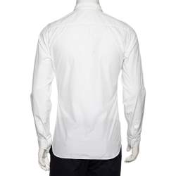 Pre Owned Dior Homme White Cotton Zip Front Shirt M