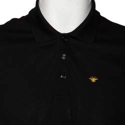 Dior Homme Black Bee Embroidered Cotton Pique Polo T-Shirt M