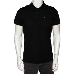 Dior Homme Black Bee Embroidered Cotton Pique Polo T-Shirt M