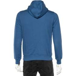 Pre Owned Dior Homme Blue Cotton CD Logo Embroidered Hoodie S