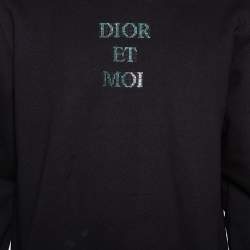 Pre Owned Dior Black Knit Dior Et Moi Embellished  Crew Neck Sweatshirt XL