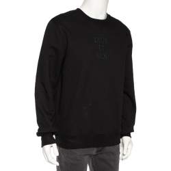 Pre Owned Dior Black Knit Dior Et Moi Embellished  Crew Neck Sweatshirt XL