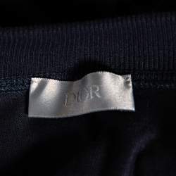 Pre Owned Dior Homme Navy Blue Knit Oblique Brand Oversized Sweatshirt L