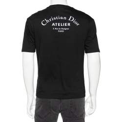 Pre Owned Dior Homme Black Cotton Atelier Print Crew Neck T Shirt S