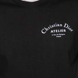 Pre Owned Dior Homme Black Cotton Atelier Print Crew Neck T Shirt S