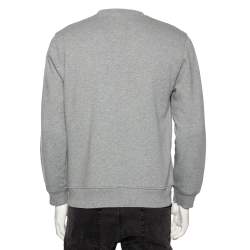 Pre Owned Dior Grey Cotton Logo Embroidered Crewneck Sweatshirt L