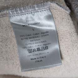 Pre Owned Dior Grey Cotton Logo Embroidered Crewneck Sweatshirt L