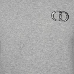 Pre Owned Dior Grey Cotton Logo Embroidered Crewneck Sweatshirt L