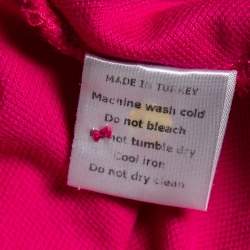 Pre Owned Dior Pink Cotton Pique Bee Logo Detailed Polo T-Shirt S