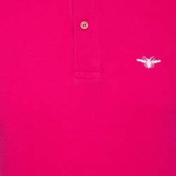 Pre Owned Dior Pink Cotton Pique Bee Logo Detailed Polo T-Shirt S