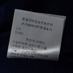 مملوكة مسبقًا تي شيرت بولو ديور رجالي قطن أزرق كحلي بيكيه مطرز شعار الماركة قصة مجسمة مقاس كبير (لارج)