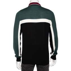 Pre Owned Dior Homme Multicolor Wool Knit Long Sleeve Polo T-Shirt L