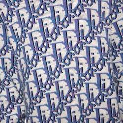 Pre Owned Dior Multicolored Oblique Jacquard Intarsia Knit Pullover L
