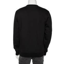 Pre Owned Dior Black Floral Logo Printed Cotton Crewneck Sweatshirt M